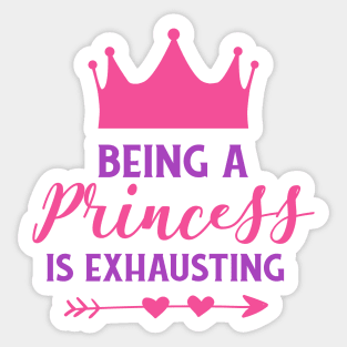 Being A Princess Is Exhausting, Crown, Hearts Sticker